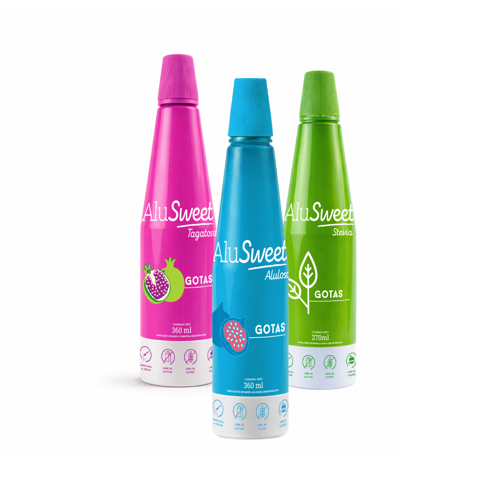 Pack Líquido AluSweet :  Alulosa 360ml + Tagatosa 360ml + Stevia 270ml