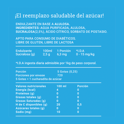 Pack AluSweet Alulosa : Polvo 500g + Gotas 360ml y 180ml